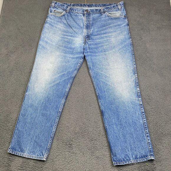 VTG Levi's 549 Loose Fit Jeans Men's 42 x 32 Blue Denim Leather Patch USA 70's? - Picture 1 of 12